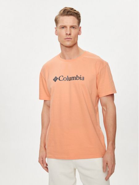 Rövid ujjú póló Columbia narancsszínű