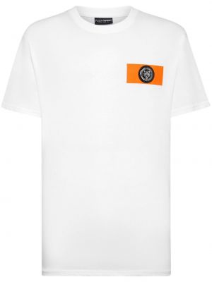 T-shirt aus baumwoll mit print Plein Sport weiß