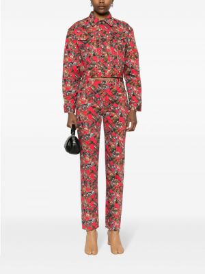 Madala vöökohaga sirged teksapüksid Vivienne Westwood punane