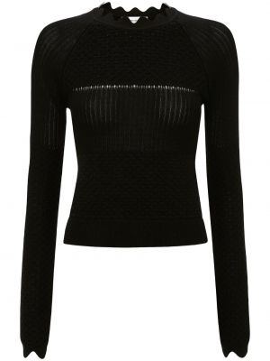 Плетен пуловер Victoria Beckham черно