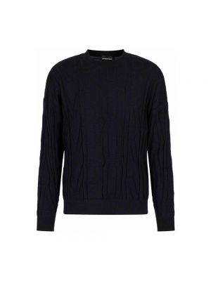 Sweter wełniany Emporio Armani niebieski