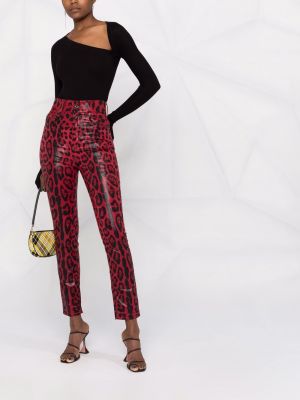 Vaqueros skinny con estampado leopardo Dolce & Gabbana rojo