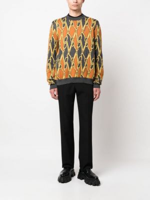 Vilnas džemperis ar apdruku Moschino pelēks