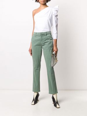 Pantalones chinos de cintura alta bootcut Mother verde