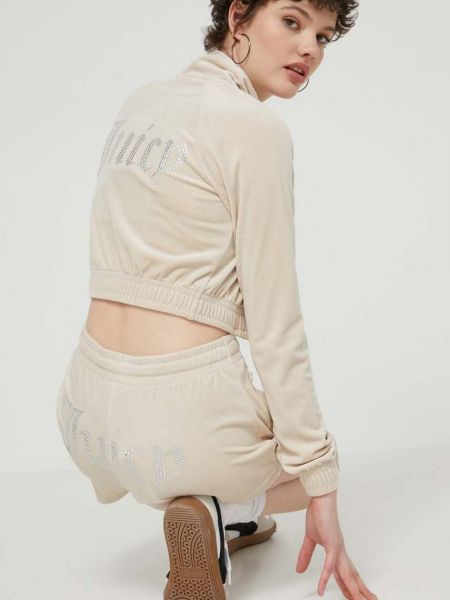 Welurowa bluza rozpinana Juicy Couture beżowa