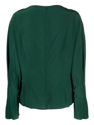 Seiden bluse mit u-boot-ausschnitt mit drapierungen Chloé grün