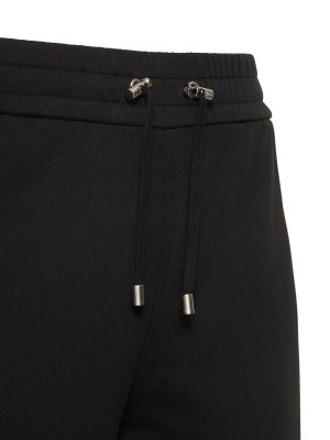 Pantaloni sport din bumbac din jerseu Balmain negru