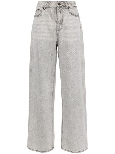 Bavlnené džínsy s rovným strihom Jnby sivá