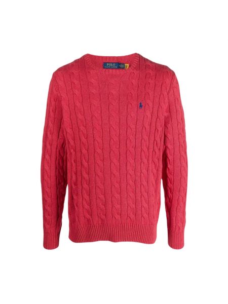 Sweter z okrągłym dekoltem Polo Ralph Lauren czerwony