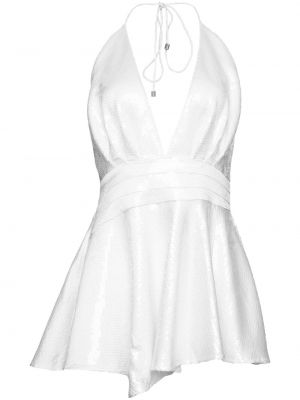 Večerní šaty s flitry Retrofete bílé