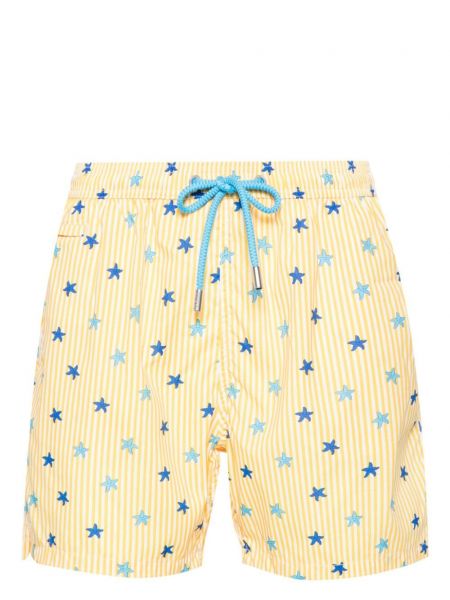 Pantaloni scurți cu dungi cu imagine Mc2 Saint Barth galben