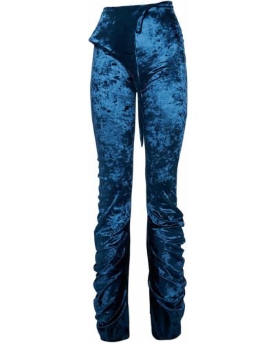 Aksamitne spodnie drapowane Ottolinger niebieskie