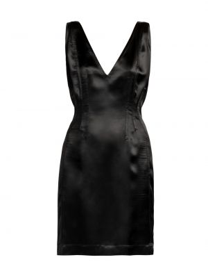 Атласное платье мини Bottega Veneta черное
