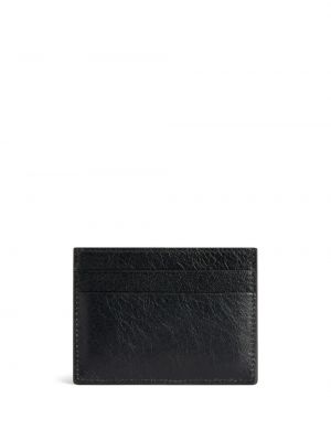 Kožená peněženka s potiskem Balenciaga černá