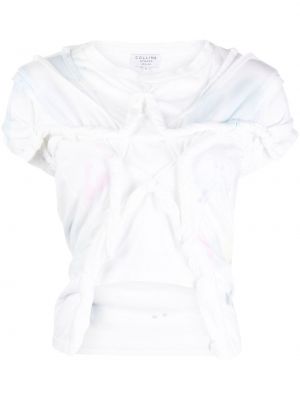 Βαμβακερή μπλούζα με μοτίβο αστέρια Collina Strada λευκό