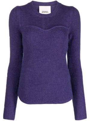 Вълнен пуловер от мерино вълна Isabel Marant виолетово