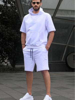 Kratke hlače s kapuljačom Madmext bijela