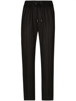 Vlněné sportovní kalhoty Dolce & Gabbana černé