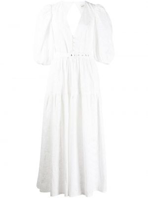 Sukienka midi z haftem Nicholas, biały