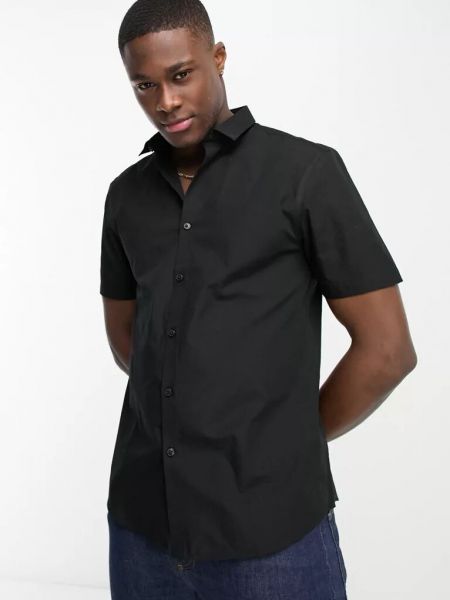 Рубашка с коротким рукавом New Look черная