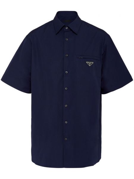 T-shirt en coton Prada bleu