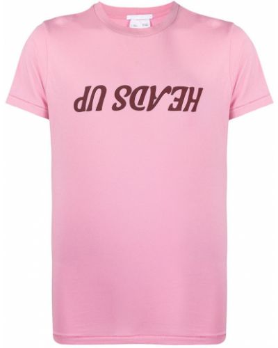 Camiseta con estampado Helmut Lang rosa