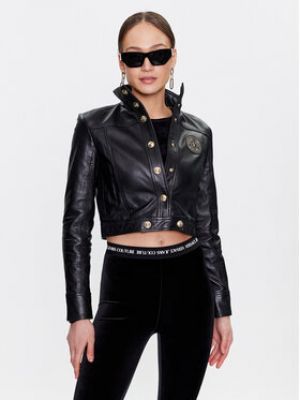 Versace Jeans Couture Kožená bunda 74HAVP00  Regular Fit - Černá