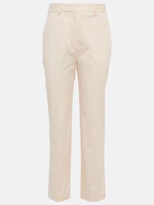 Bavlnené rovné nohavice s vysokým pásom Loro Piana ružová