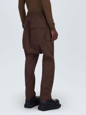 Spodnie cargo bawełniane Rick Owens brązowe