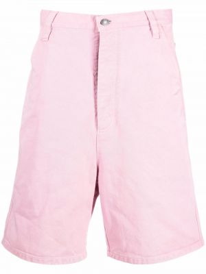 Oversized puuvillased teksariidest lühikesed püksid Ami Paris roosa