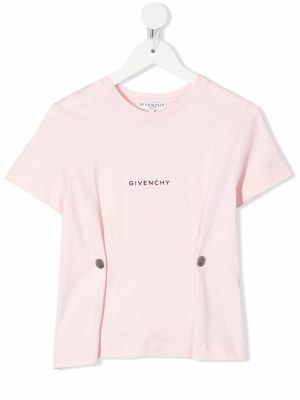 T-shirt med drapering för tjejer Givenchy Kids rosa