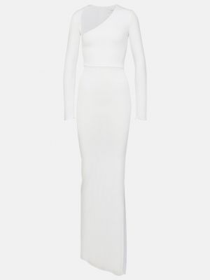 Асимметричное длинное платье из джерси Alex Perry белое