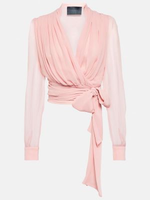 Копринена блуза Costarellos розово