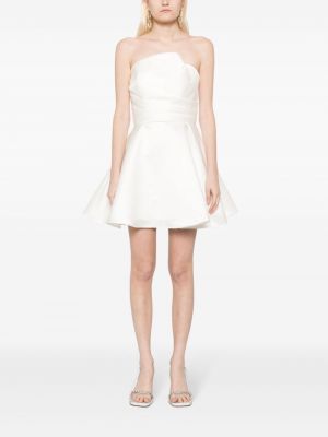 Sukienka mini asymetryczna drapowana Amsale biała