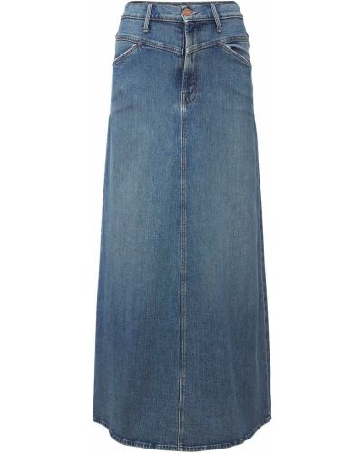 Džínová sukně na zip s páskem Mother - modrá