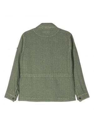 Lininė marškiniai su kišenėmis Peserico žalia