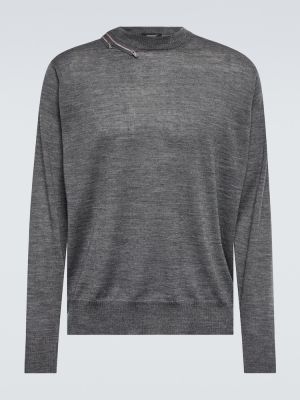 Jersey de lana con cremallera de tela jersey Undercover gris