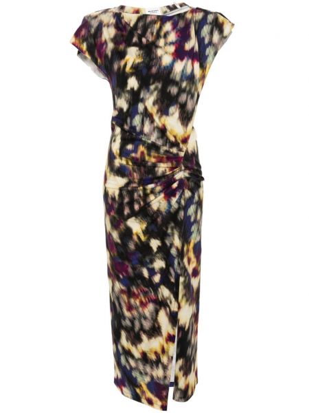 Šaty s potiskem s abstraktním vzorem Marant Etoile černé