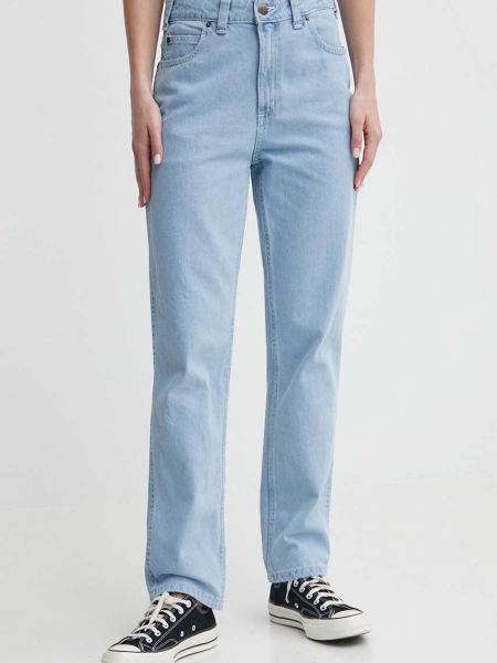 Niebieskie proste jeansy z wysoką talią Dickies