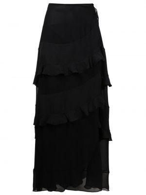 Maxi φούστα με βολάν Amir Slama μαύρο