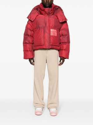 Vienkrāsains dūnu jaka ar apdruku ar lāsīšu rakstu Monochrome sarkans