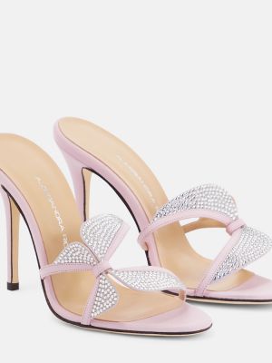 Křišťálové sandály Alessandra Rich fialové