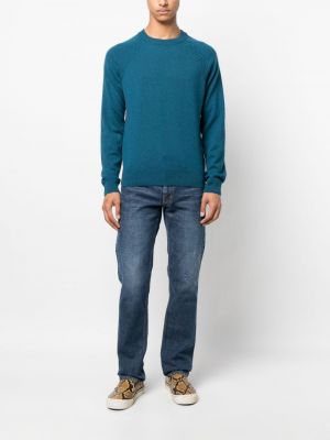 Sweter z kaszmiru Versace niebieski