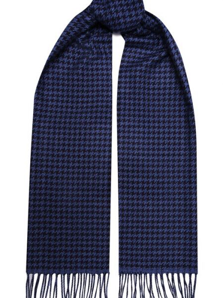 Синий кашемировый шелковый шарф Piacenza Cashmere 1733