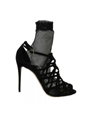Sandały zamszowe Dolce And Gabbana czarne