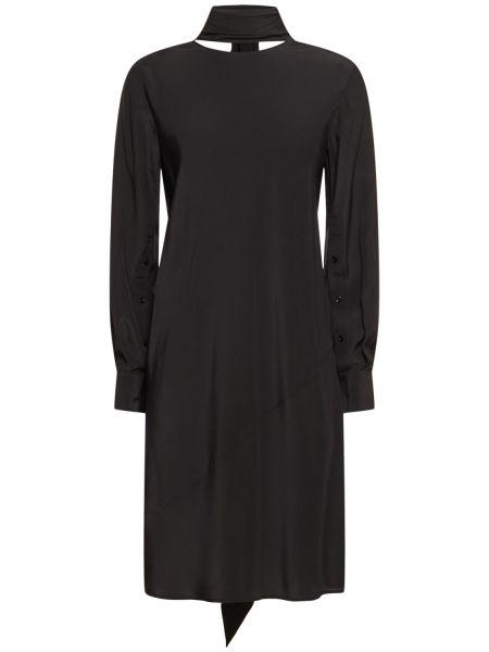Hodvábny opaskové šaty Helmut Lang čierna