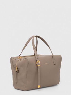 Кожаная сумка шоппер Coccinelle серая