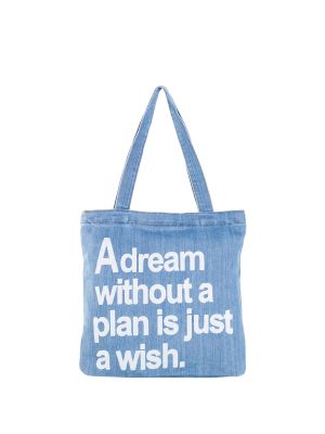 Pamučna shopper torbica s natpisom Fashionhunters plava