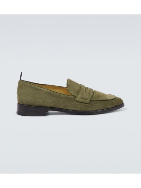 Loafers zamszowe Thom Browne zielone