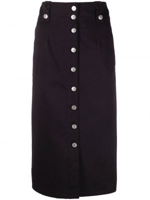 Midi sukně s vysokým pasem s páskem Isabel Marant - černá